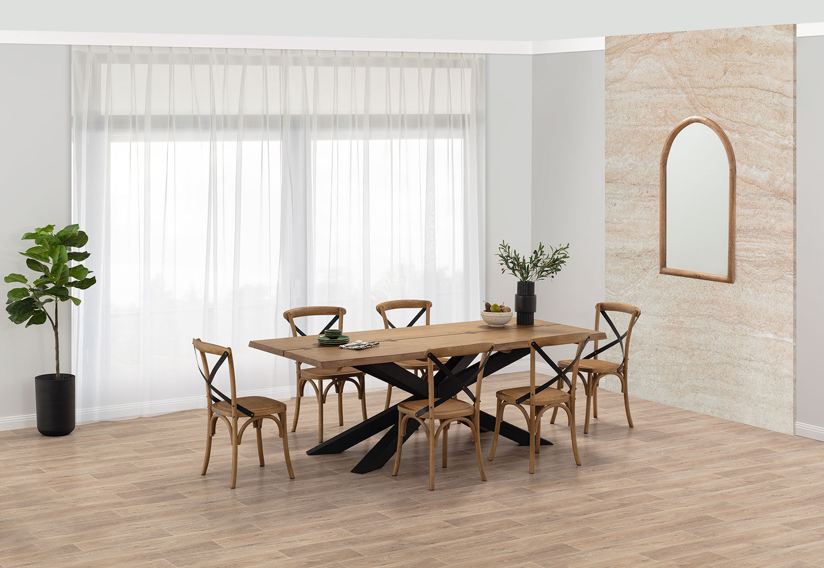 EVENDALE - 7 Piece Dining Suite with Avantee Dining Chairs. EVENDALE