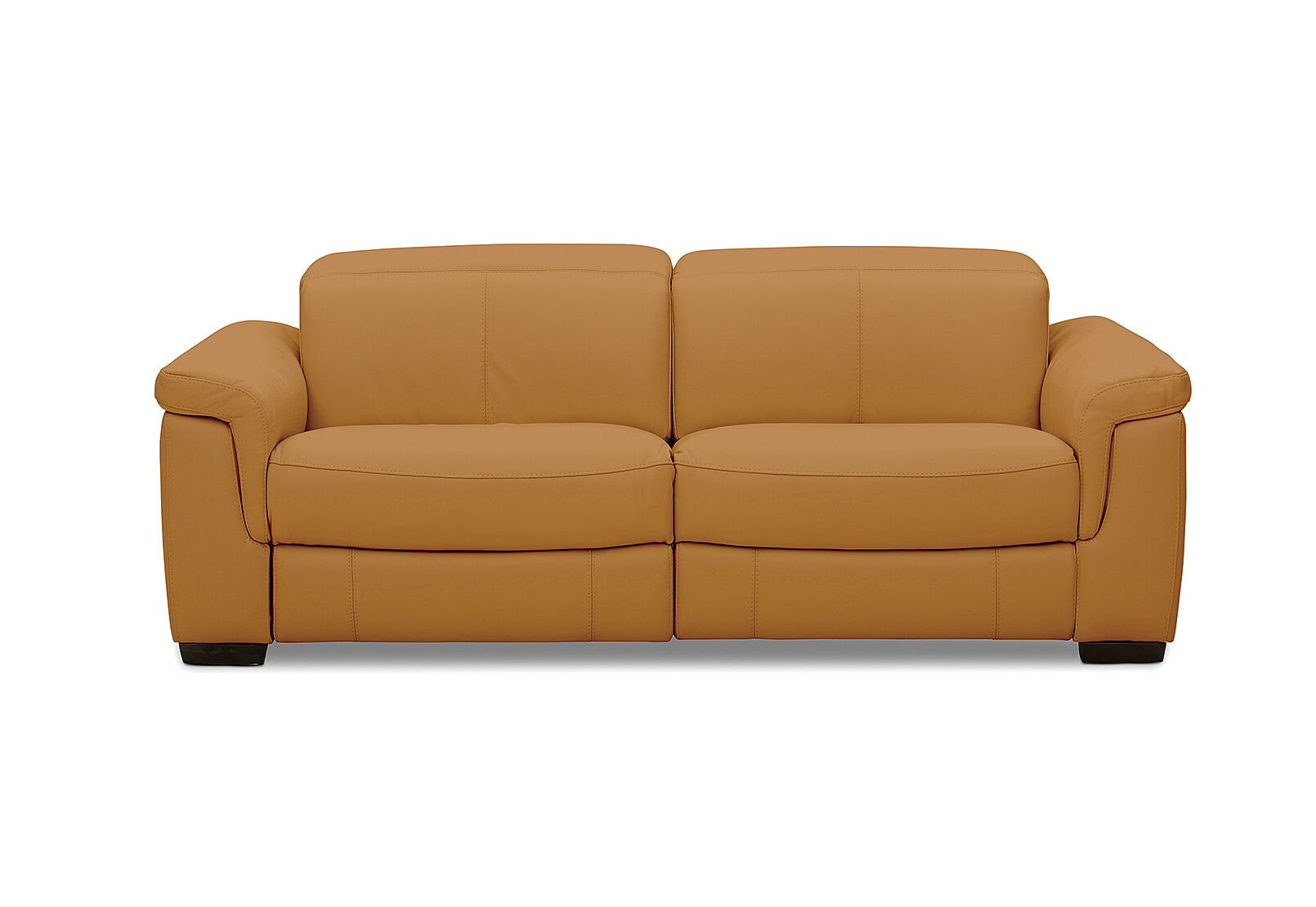 MUSTARD LUCIANO Leather 2.5 Seater Sofa with 2 Electric Recliners