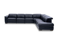 LUCIANO - Leather Corner Lounge with 3 Inbuilt Electric Recliners and Right-Hand Facing Chaise LUCIANO