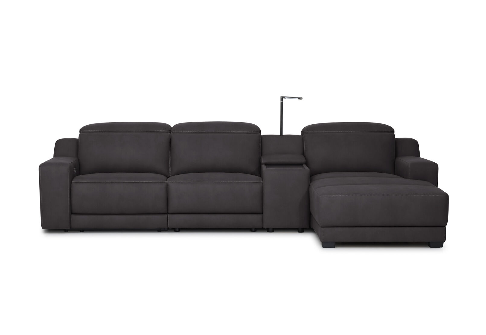 VANTRO FABRIC - 3 Seater RHF Chaise with Console and Inbuilt Electric Recliner VANTRO FABRIC