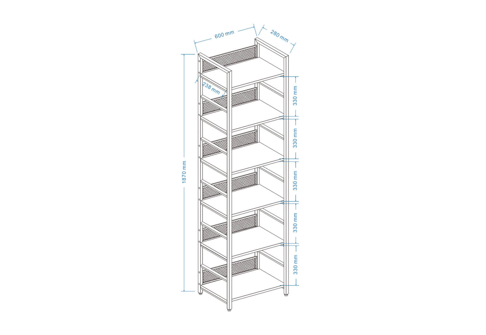 ACORN - 6 Tier Bookcase ACORN