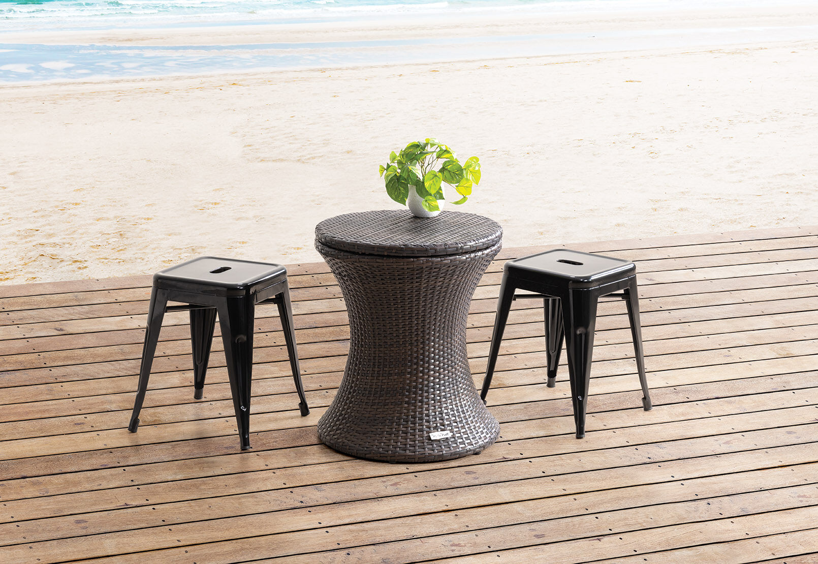 Brown Adamant Brown Outdoor Cooler Table Amart Furniture