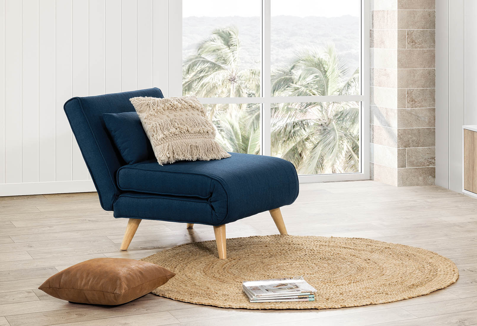 NAVY ANGLER Sofa Bed Chair Amart Furniture