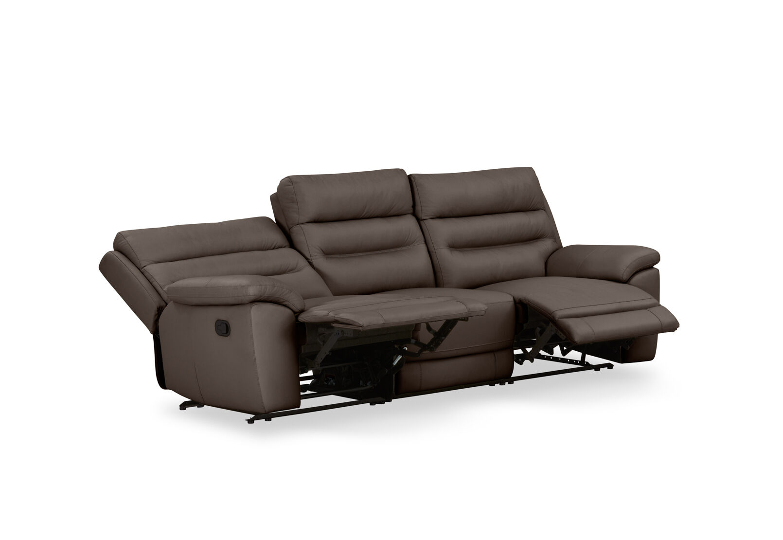 BEARMAN LEATHER - 3 Seater Sofa with 2 inbuilt Recliners BEARMAN LEATHER