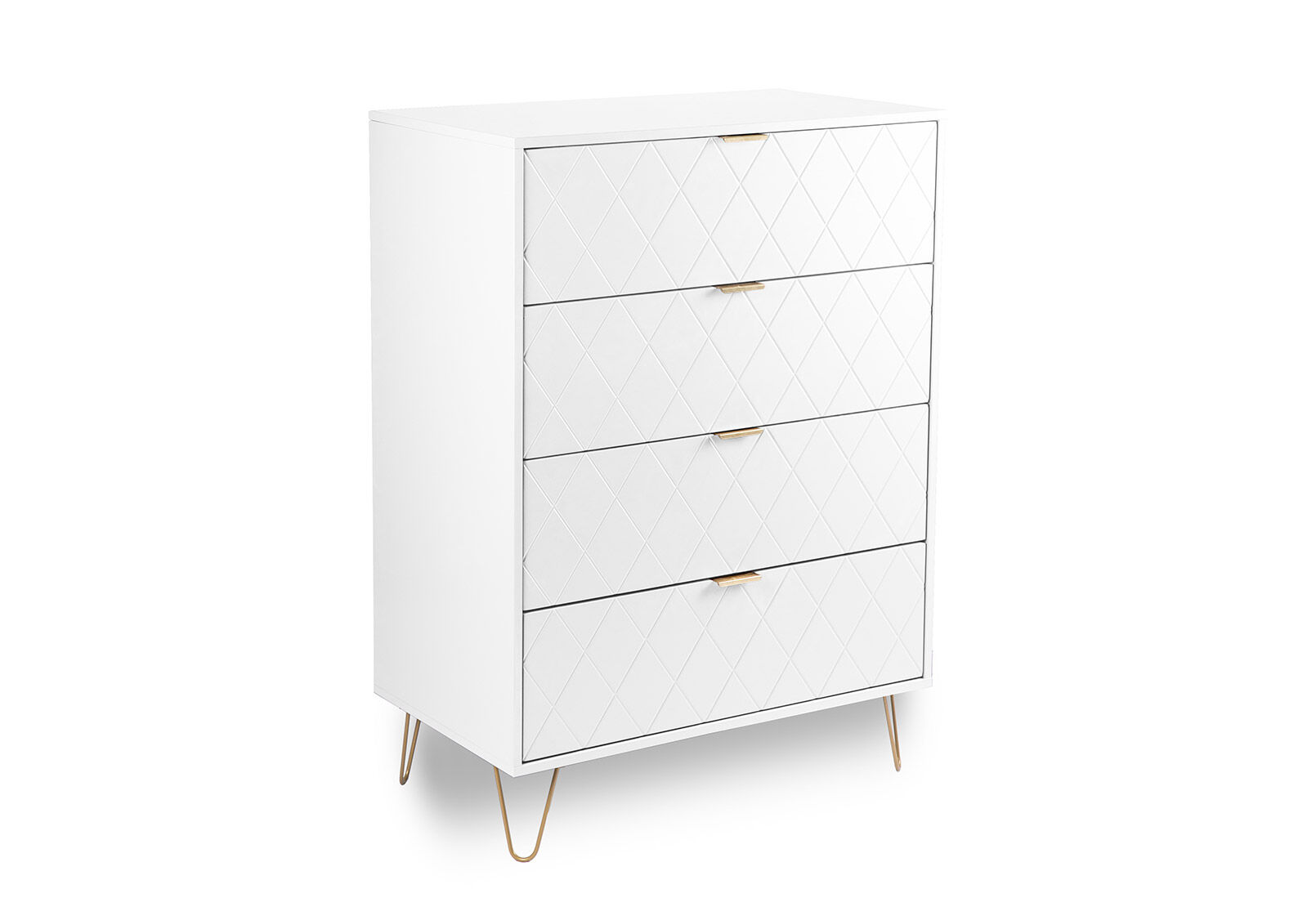 WHITE DORSEY White 4 Drawer Wide Tall Chest Amart Furniture