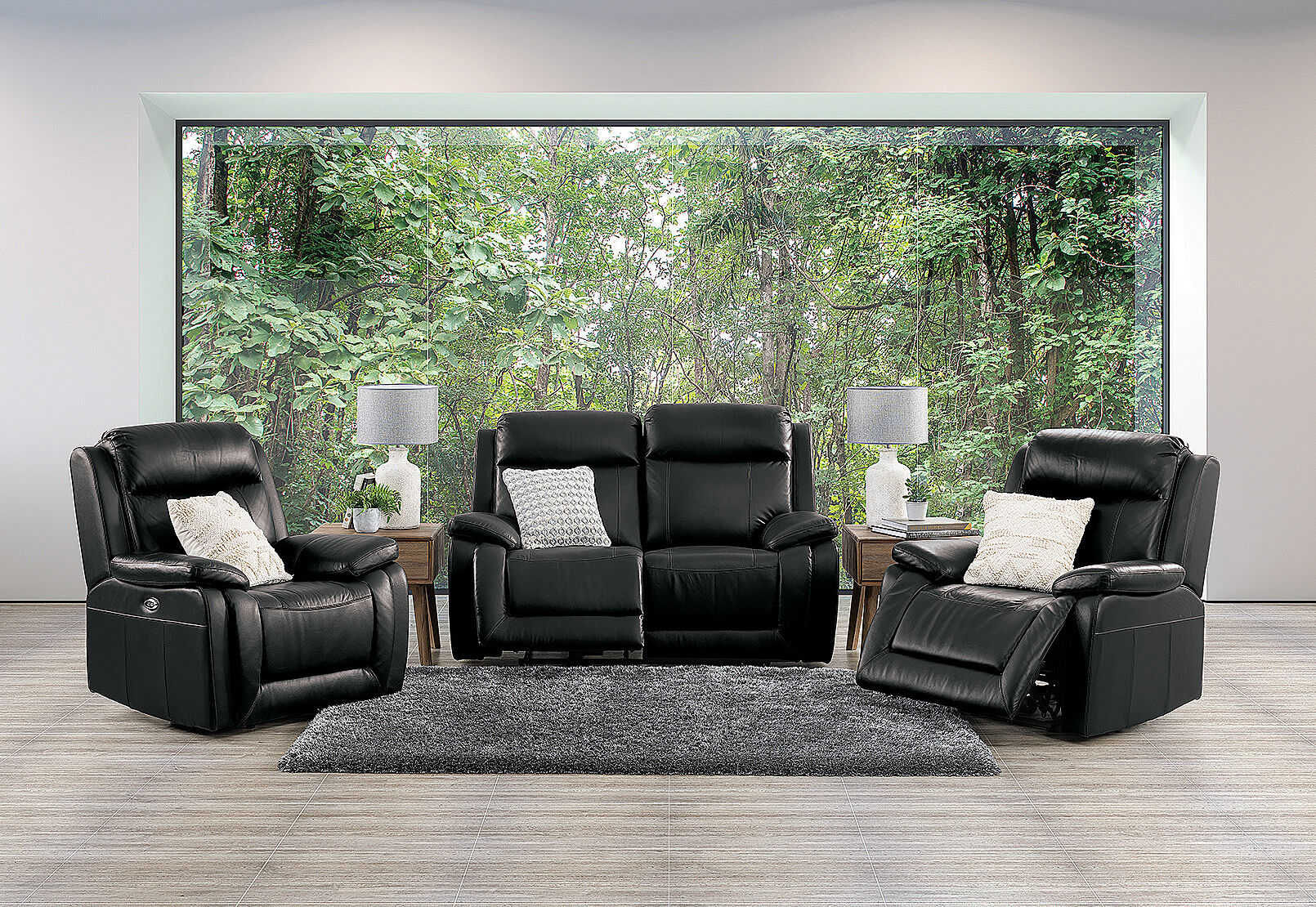 3 piece leather recliner suite new arrivals
