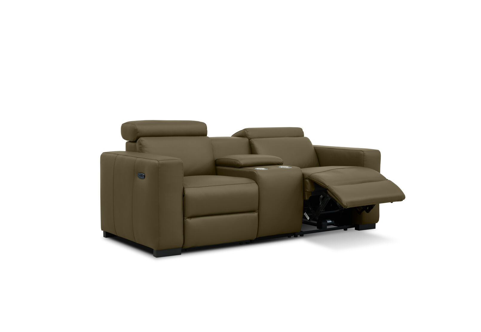 DAMIAN LEATHER - 2 Seater Sofa with 2 inbuilt Electric Recliners DAMIAN LEATHER