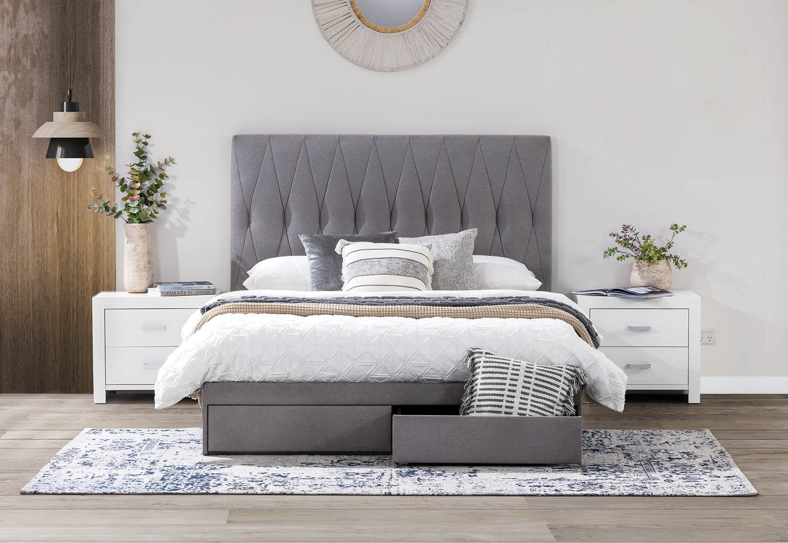 Amart shop grey bed