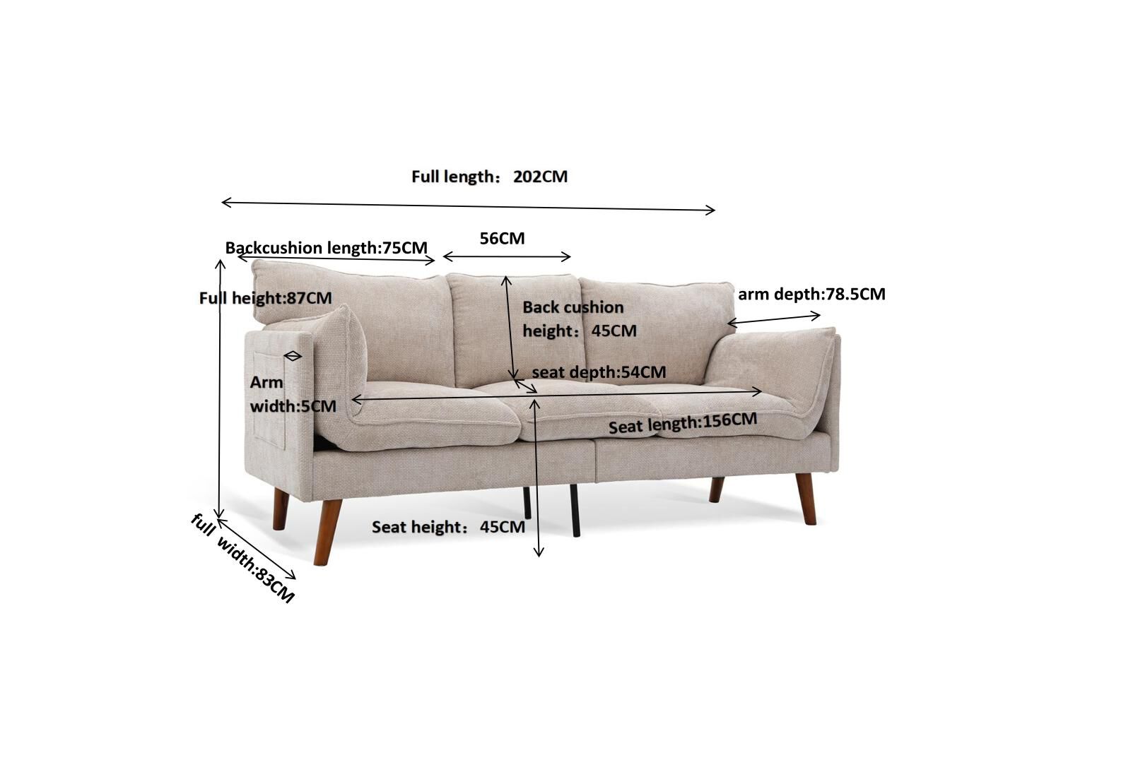 WALSALL - 3 Seat Sofa WALSALL