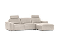 BARTELLE LEATHER - 3.5 Seater Sofa with Ottoman. BARTELLE LEATHER