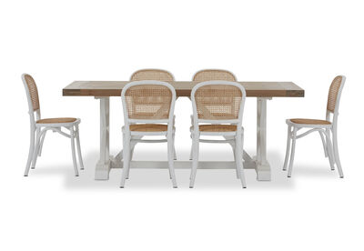 NORMANDY - 7 Piece Dining Suite with Toulouse Dining Chairs.