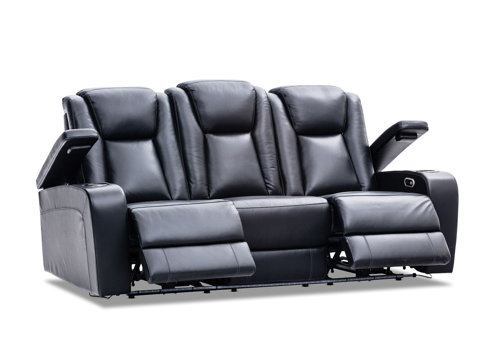 VULCAN - Leather 3 Seat Sofa with 2 Inbuilt Electric Recliners VULCAN