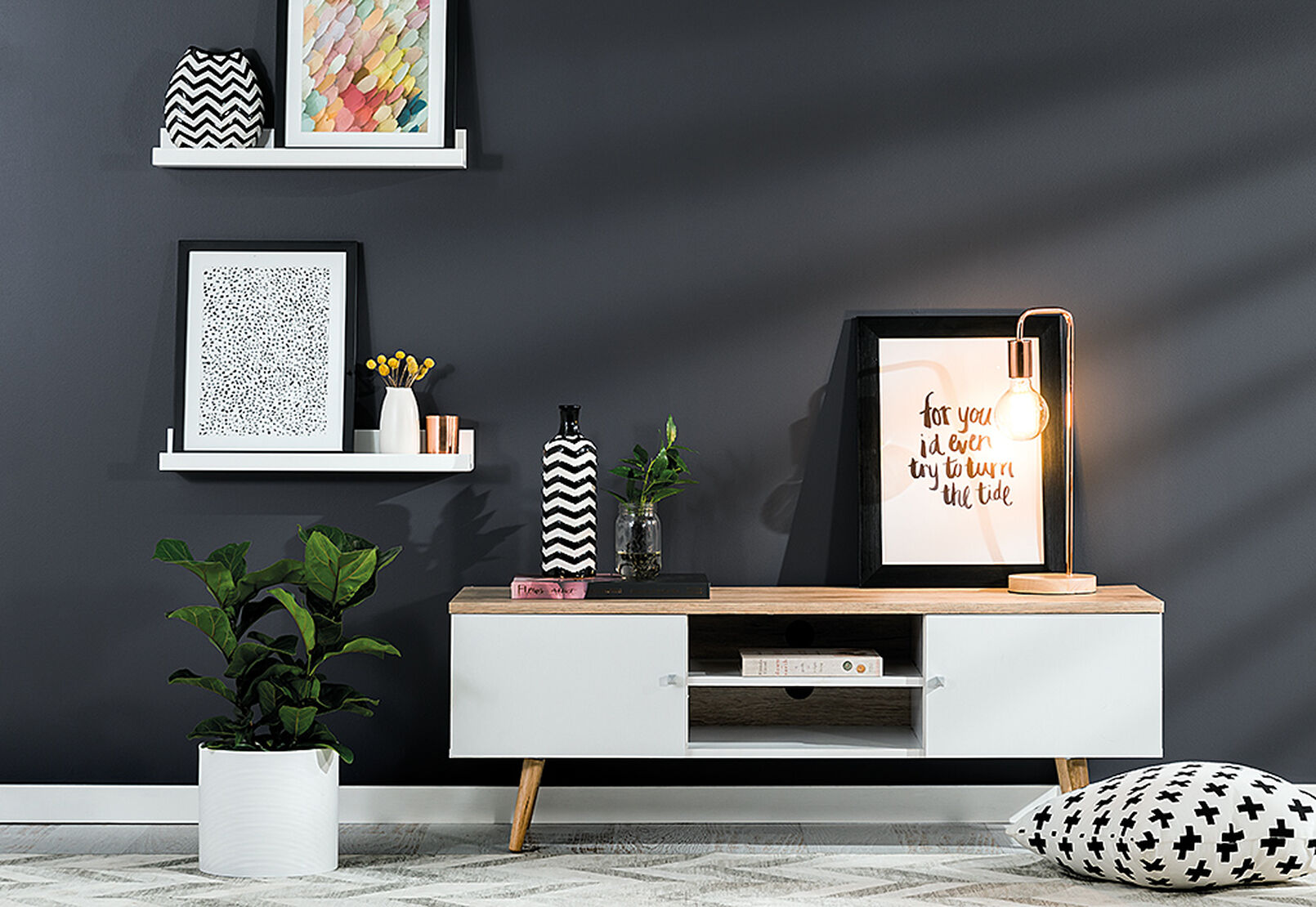 white oak anneka entertainment unit amart furniture