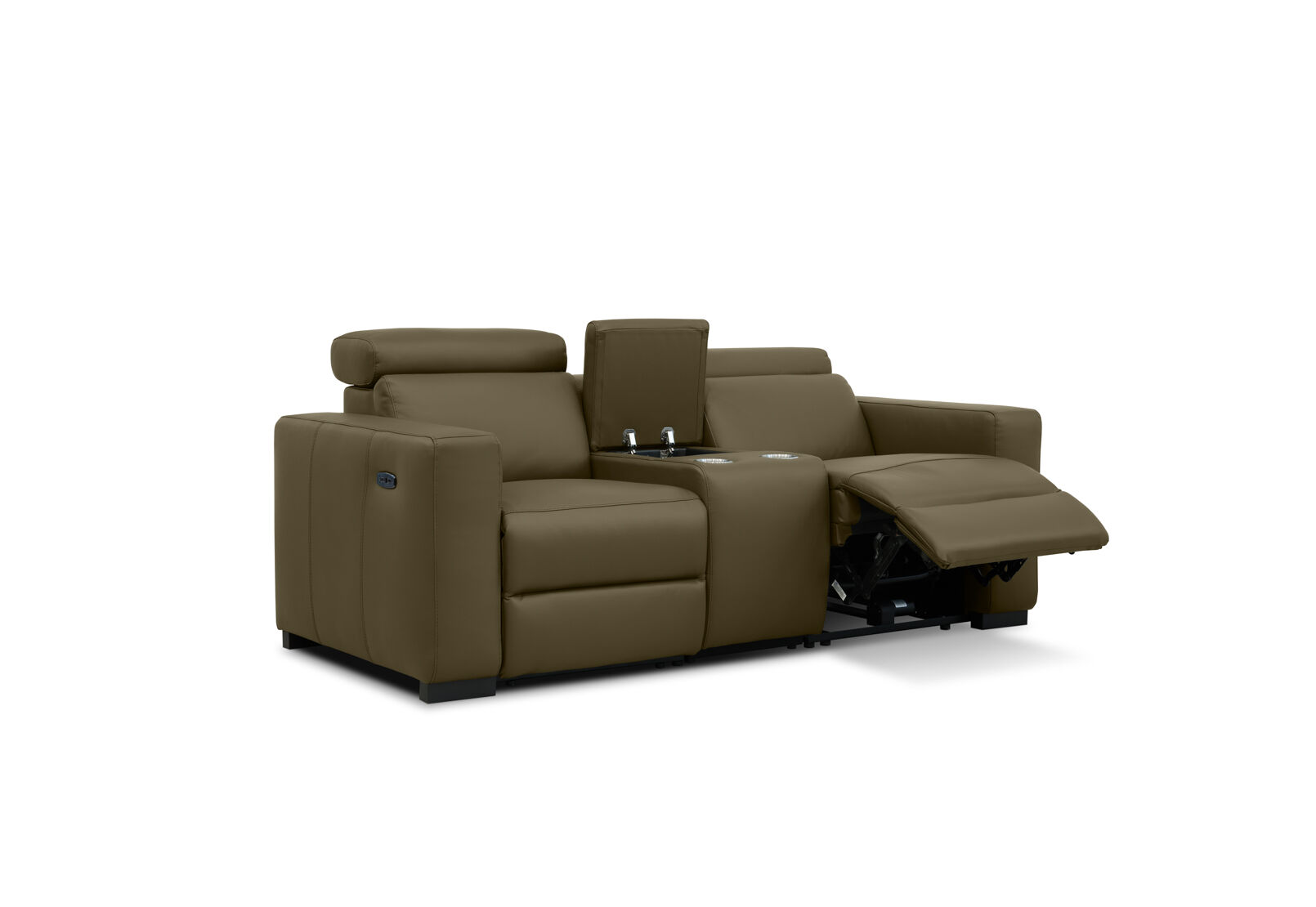 DAMIAN LEATHER - 2 Seater Sofa with 2 inbuilt Electric Recliners DAMIAN LEATHER