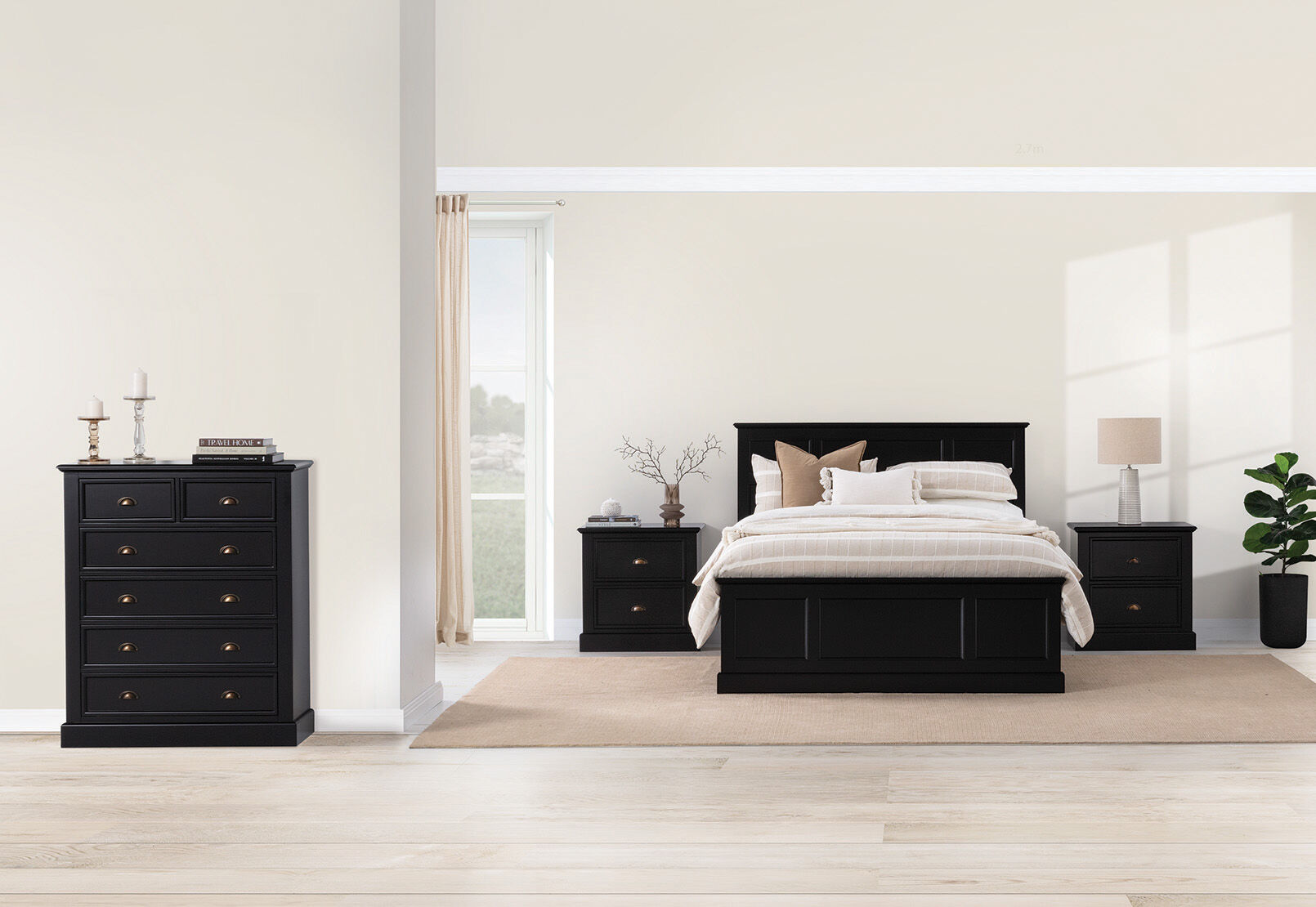 CHRYSTELLE - 4 Piece Double Tall Chest Bedroom Suite. CHRYSTELLE