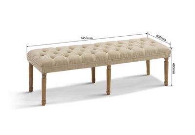 SANDERS - Beige Upholstered Bench