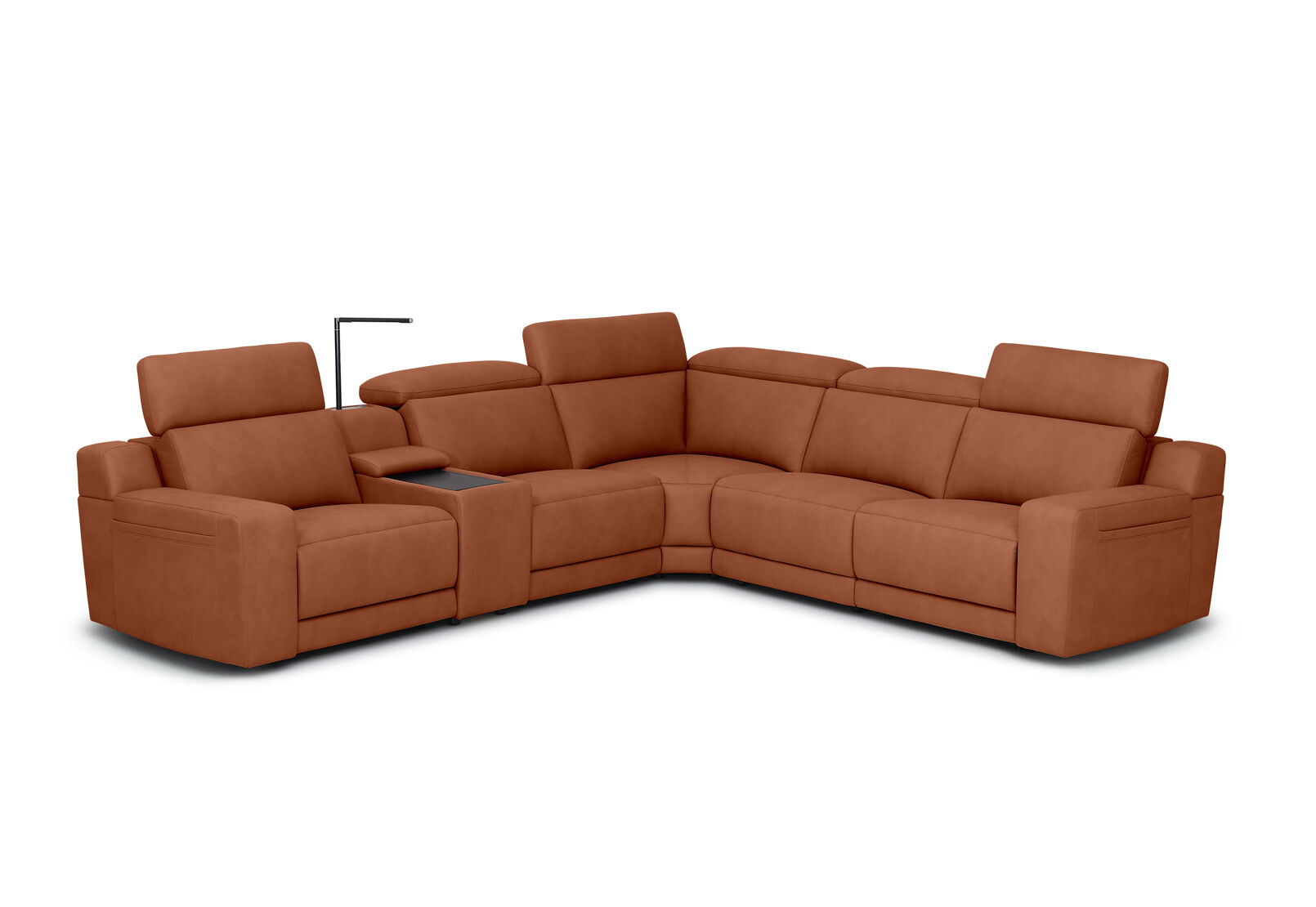 VANTRO FABRIC - Corner Lounge with 2 Inbuilt Electric Recliners and Console VANTRO FABRIC