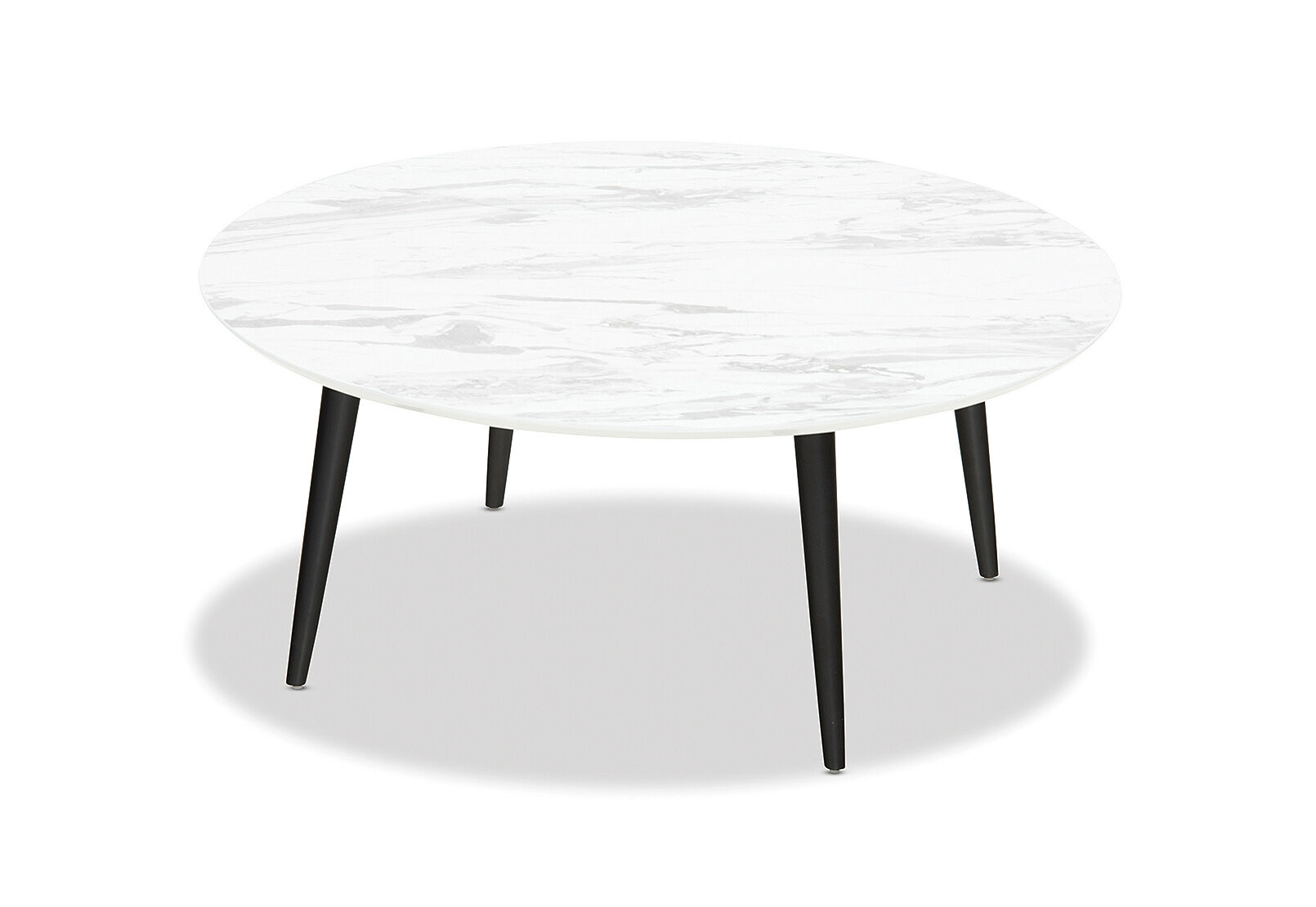 White Marble Amarah 1000 Round Coffee Table Amart Furniture