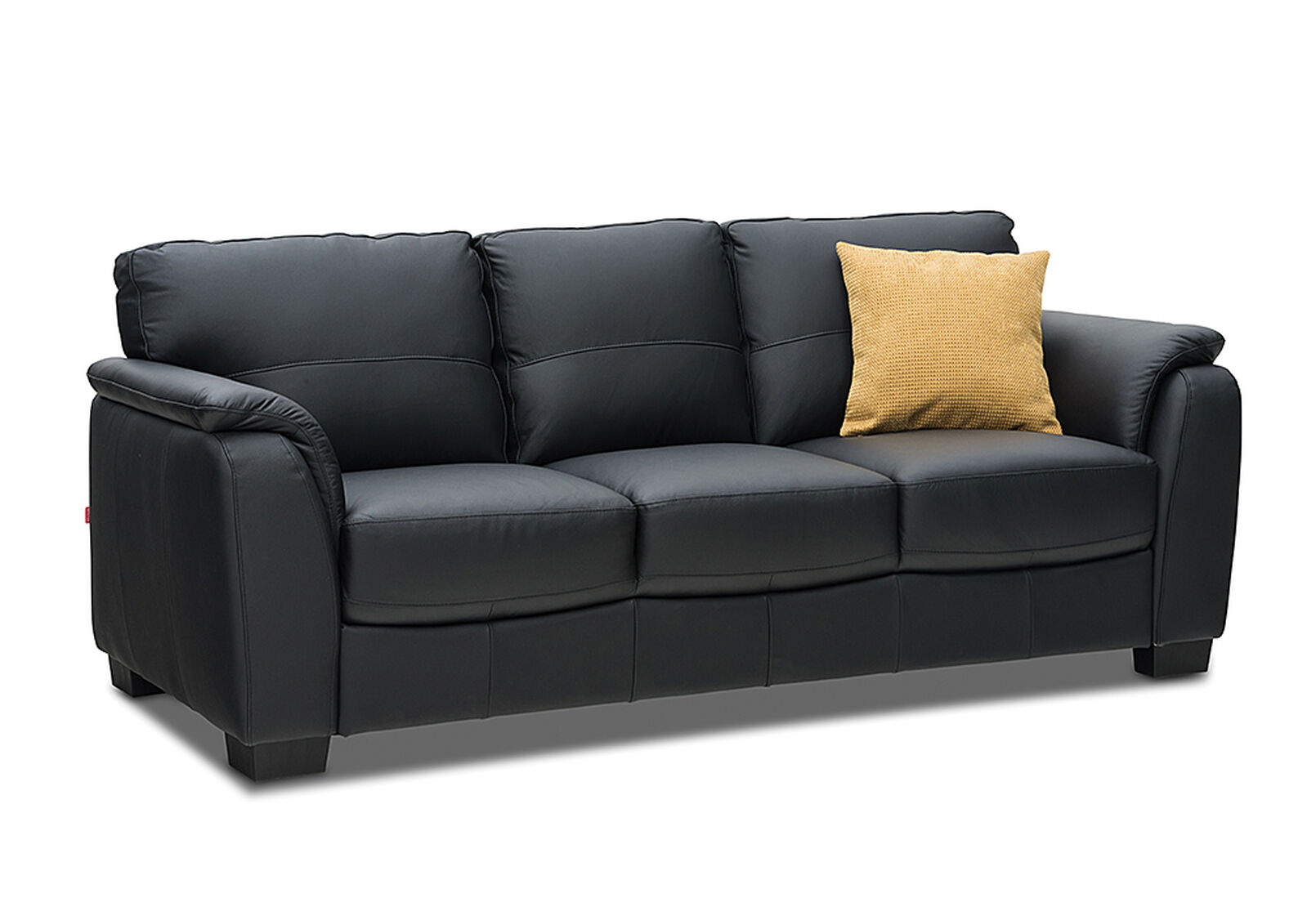 BLACK MARISSA Leather 3 Seater Sofa