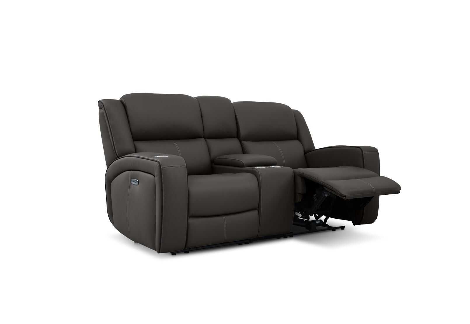 CAPALDI LEATHER - 2 Seater Sofa with 2 Inbuilt Electric Recliners and Console CAPALDI LEATHER