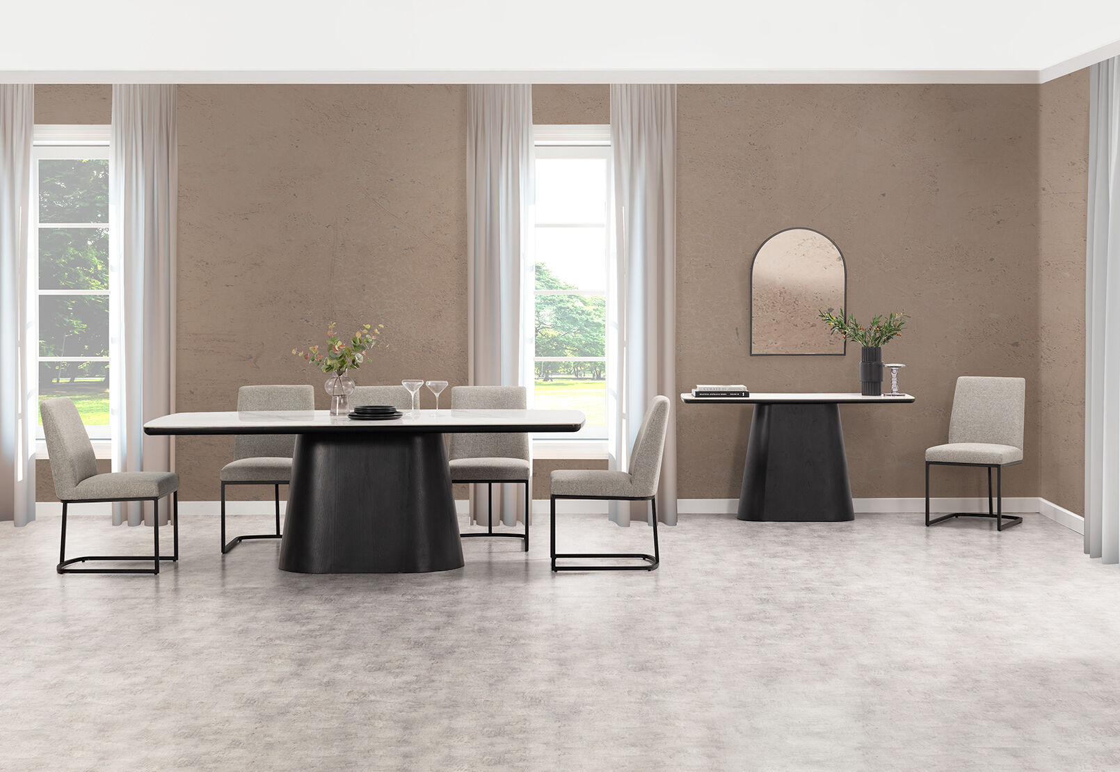 DORVAL - 9 Piece Dining Suite with Nevis Chairs DORVAL