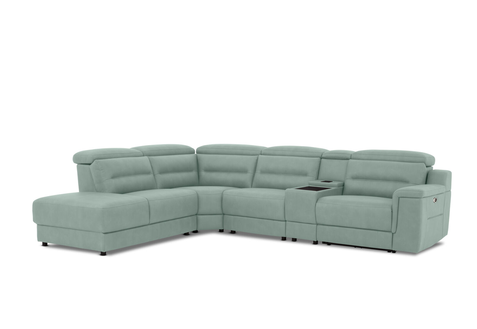 JEFFRIES FABRIC - Corner Lounge with Inbuilt Electric Recliner and LHF Chaise JEFFRIES FABRIC