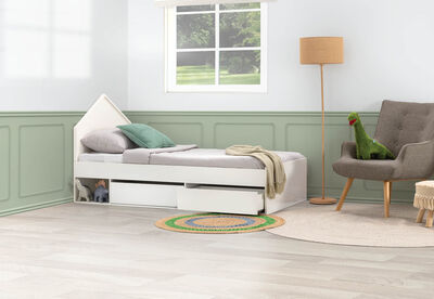 McLEAN - Single Bed House Headboard with Storage