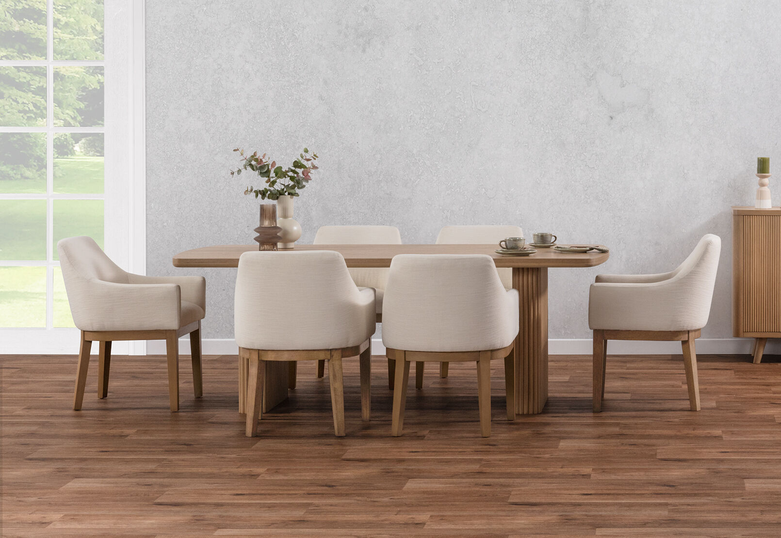 MIRAN - 7 Piece 2100 Dining Suite with Armondo Dining Chairs MIRAN