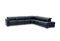 LUCIANO - Leather Corner Lounge with 3 Inbuilt Electric Recliners and Right-Hand Facing Chaise LUCIANO