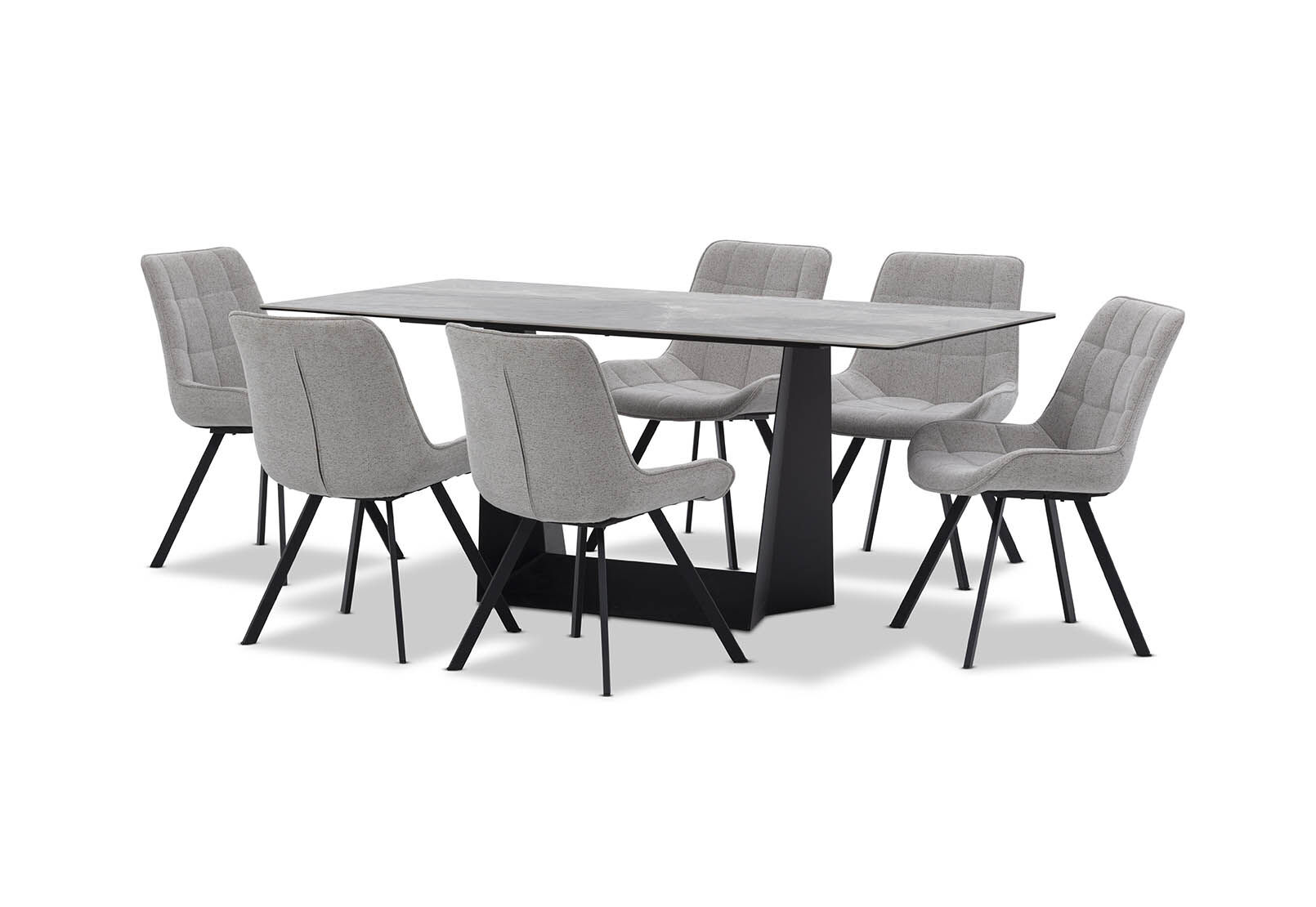 MILAS - 7 Piece Dining Suite with Arabella Dining Chairs MILAS