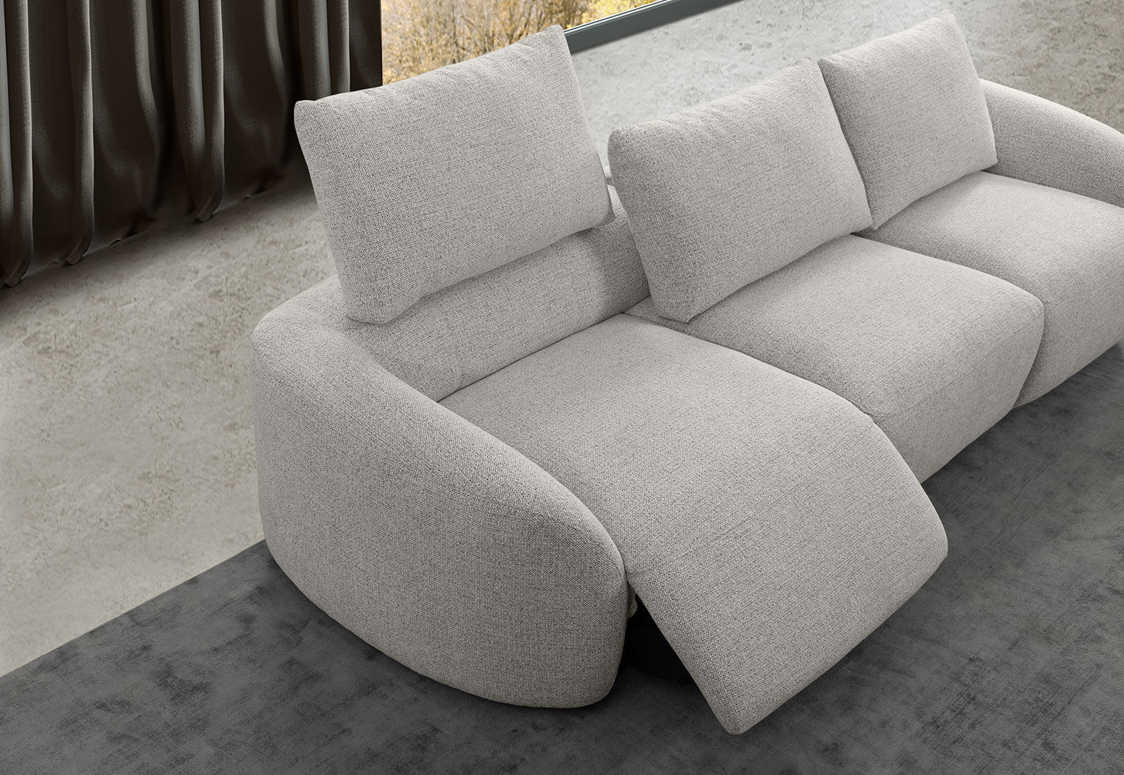 ARETHA FABRIC - 3.5 Seater with 2 Inbuilt Electric Recliners ARETHA FABRIC