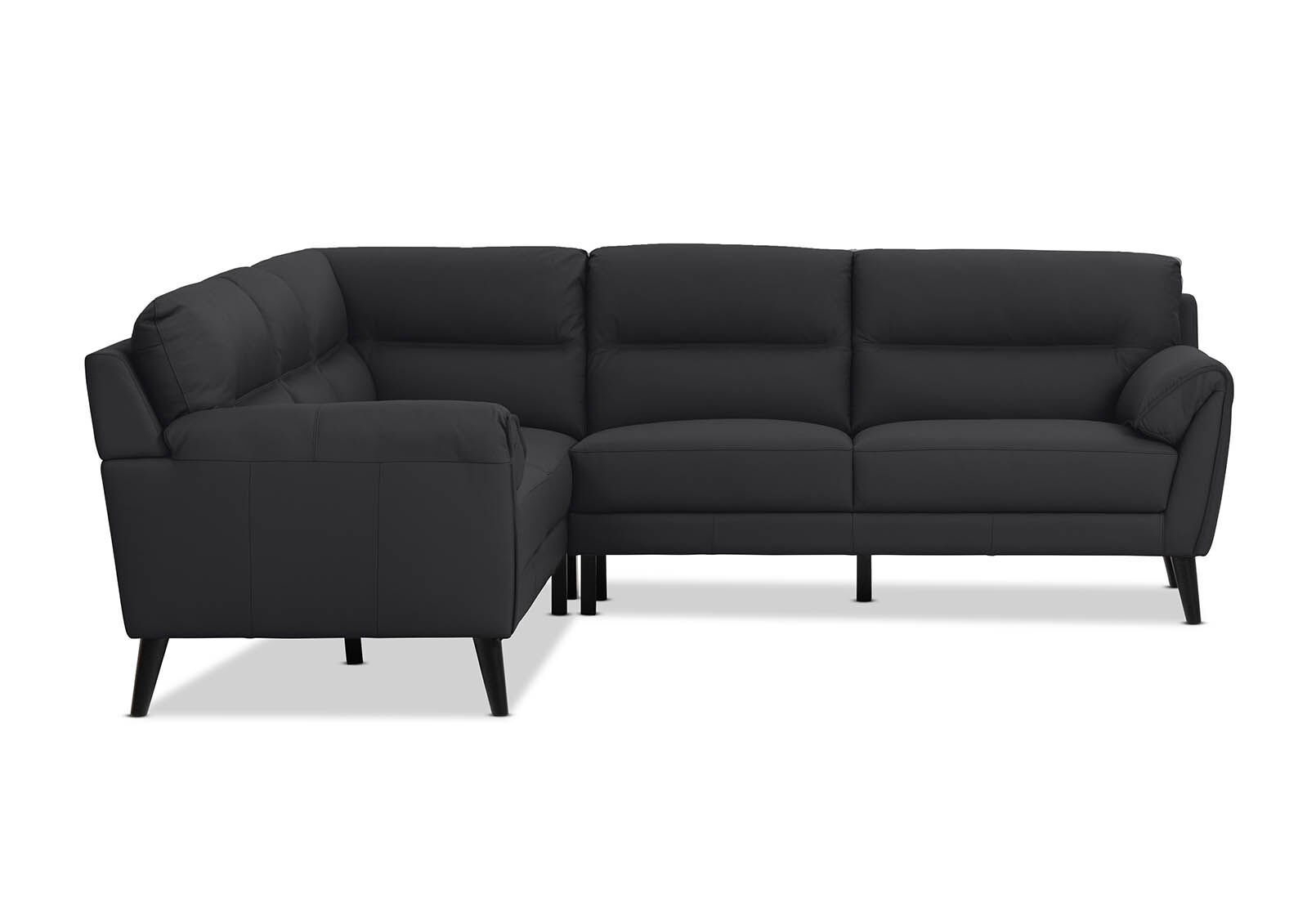 Amart black leather lounge sale