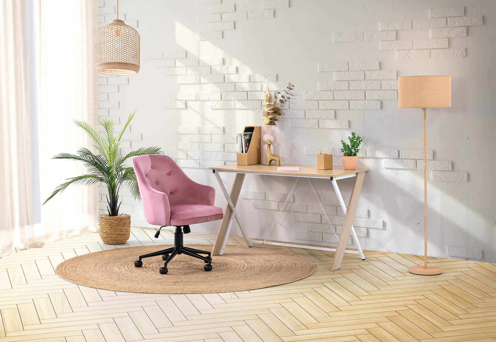 Office chair top blush pink