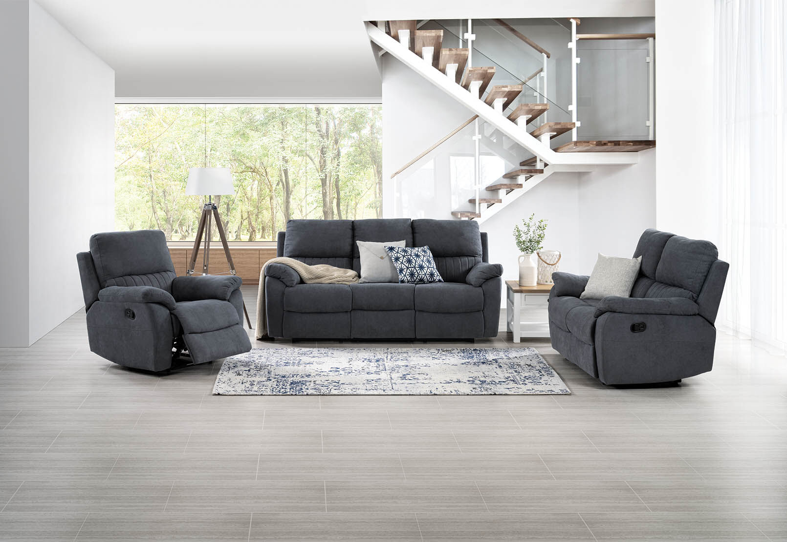 KRAMER MKII - Fabric 2 Seater with 2 inbuilt Recliners KRAMER MKII