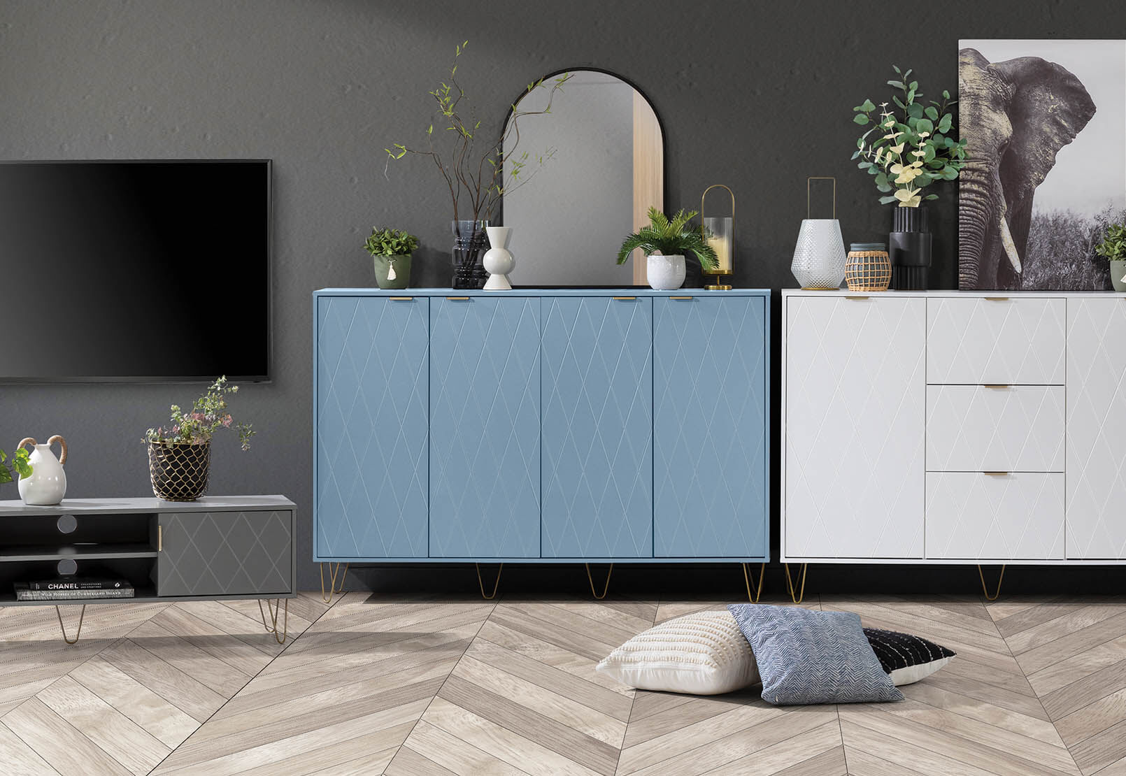 DORSEY - Blue Slate 4 Door Buffet DORSEY