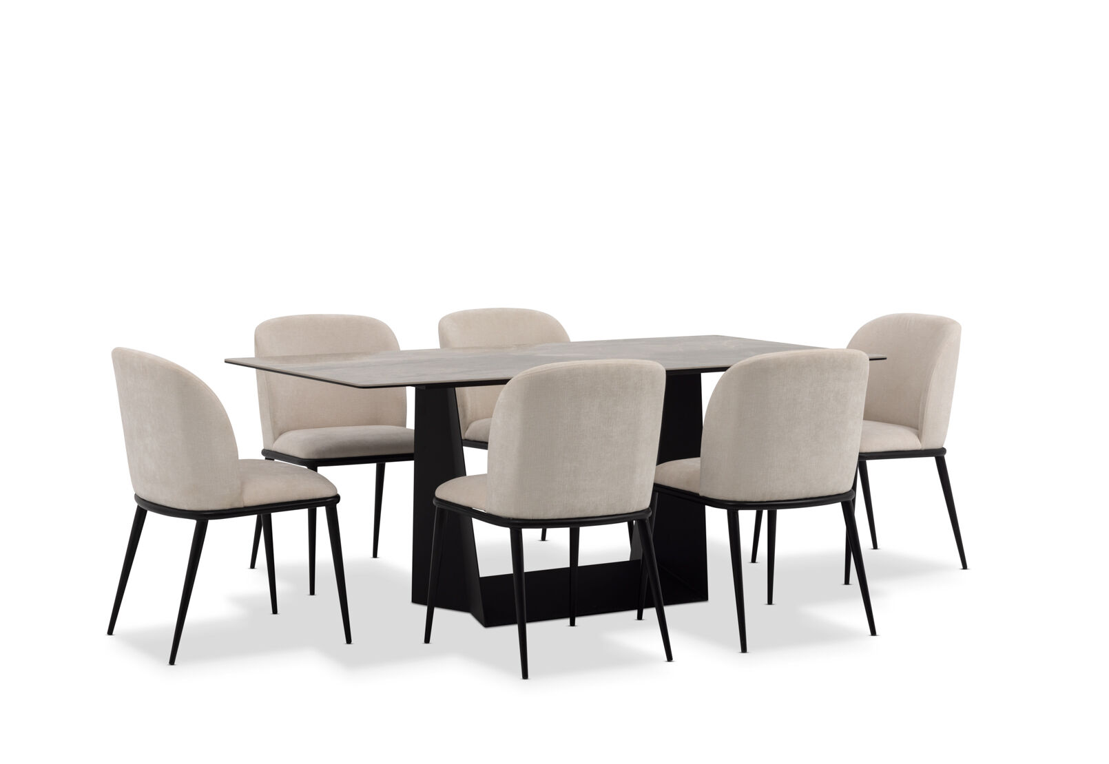 MILAS - 7 Piece Dining Suite with Cedric Dining Chairs. MILAS