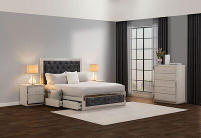 ISMENE - 4 Piece Queen Bed Tall Chest Suite
