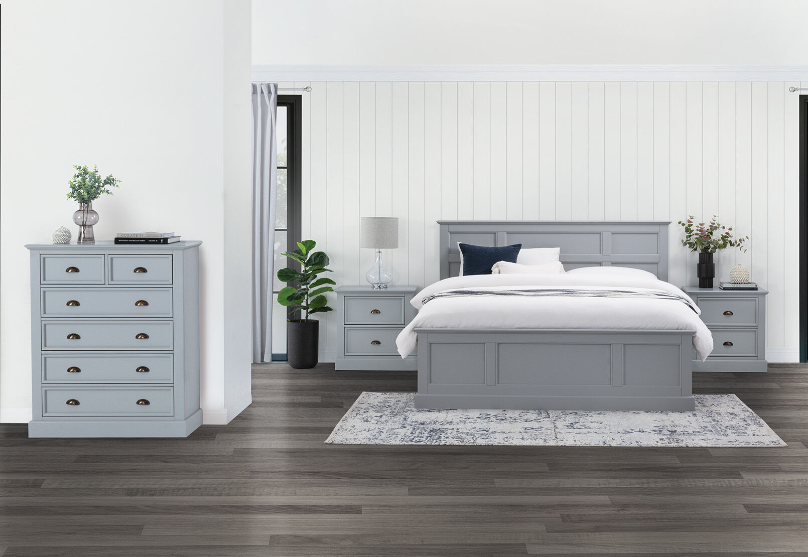 CHRYSTELLE - 4 Piece Queen Bed Tall Chest Suite CHRYSTELLE
