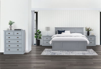 CHRYSTELLE - 4 Piece Queen Bed Tall Chest Suite