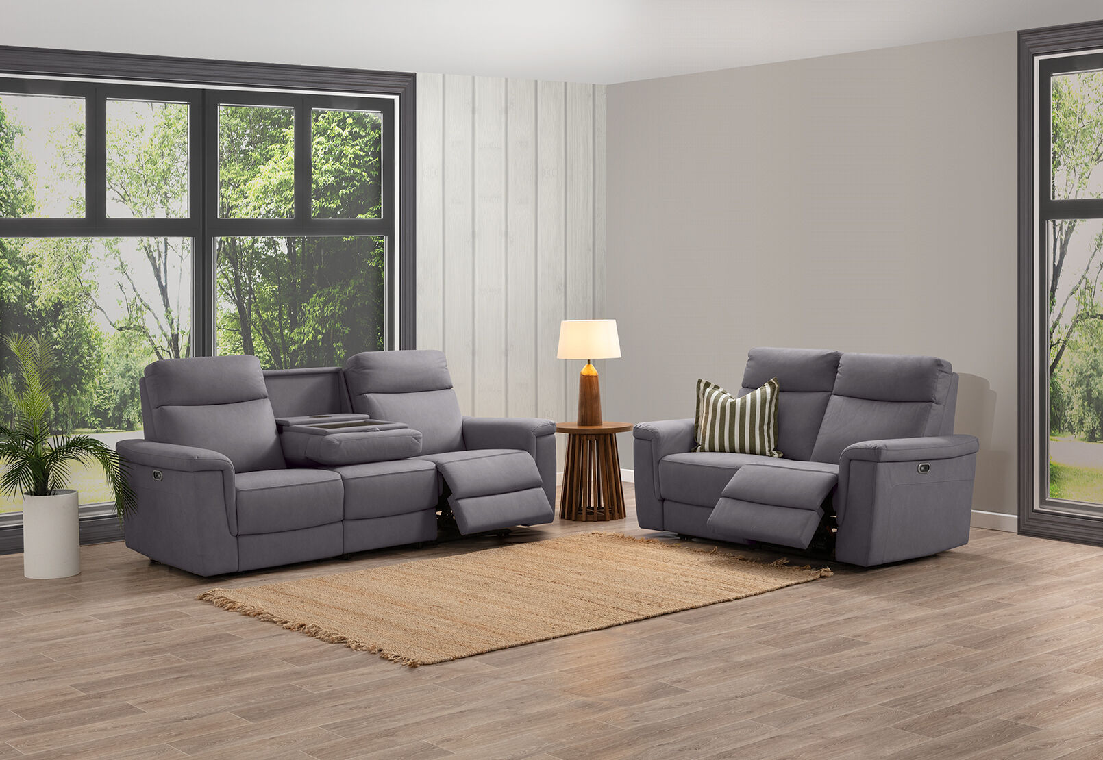 SERGIO FABRIC - 2 Seater with 2 inbuilt Electric Recliners SERGIO FABRIC