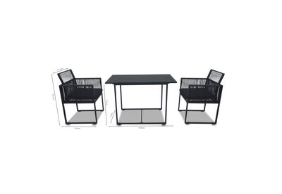 JANIERO - 3 Piece Outdoor Setting