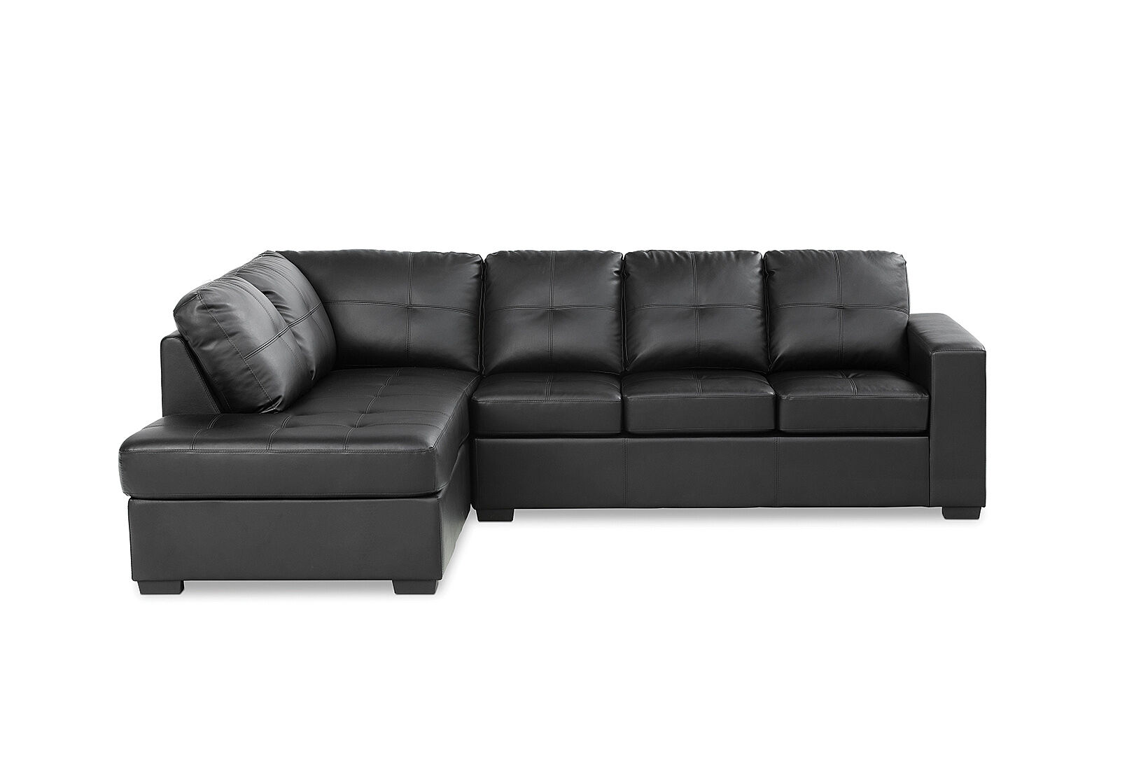 DIAMOND - Leather-Look Left-Hand Facing Corner Chaise with Sofa Bed DIAMOND