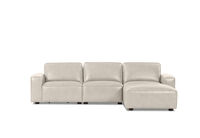 BARTELLE LEATHER - 3.5 Seater Sofa with Ottoman. BARTELLE LEATHER