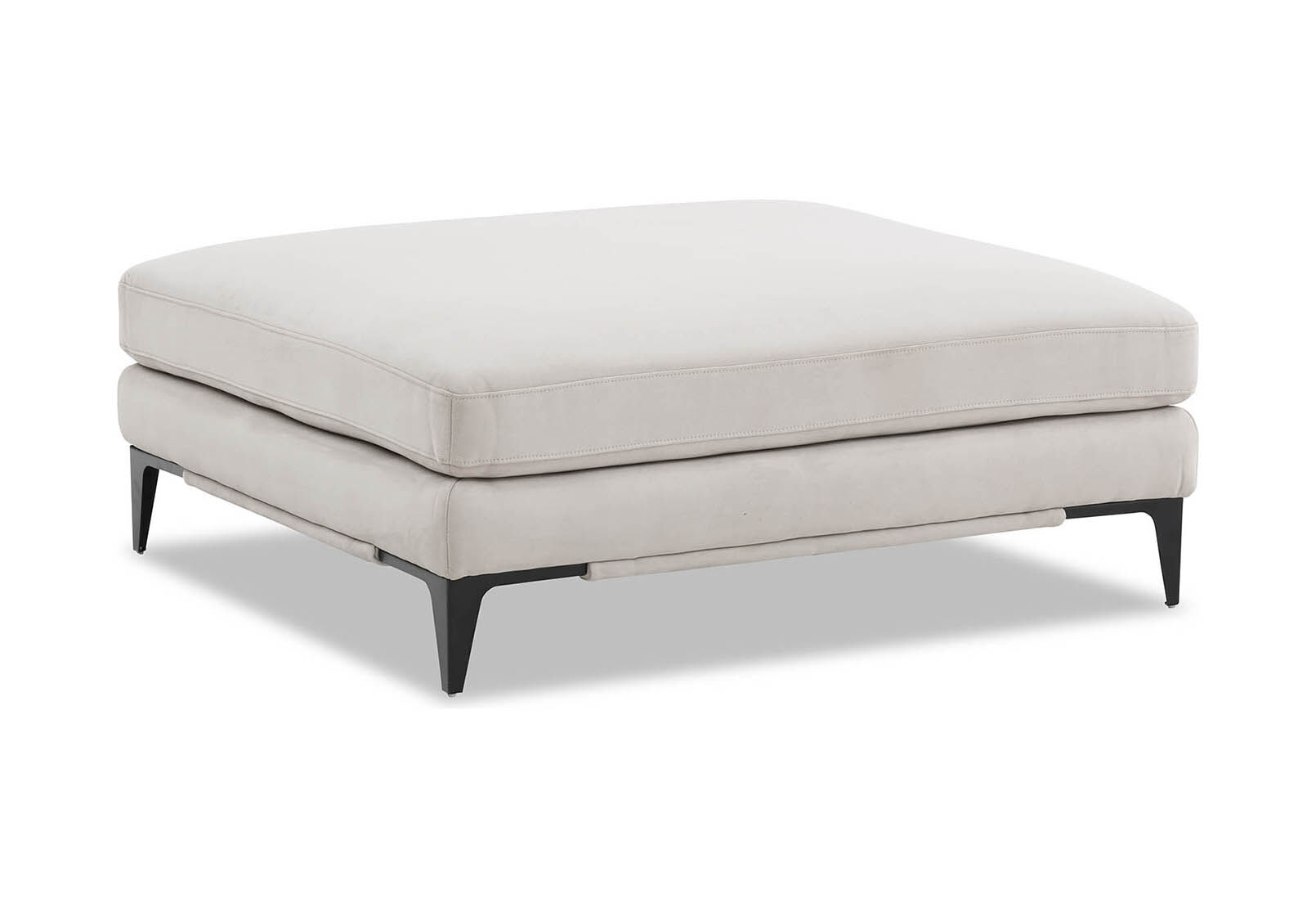 LIGHT GREY SASKIA Fabric Ottoman