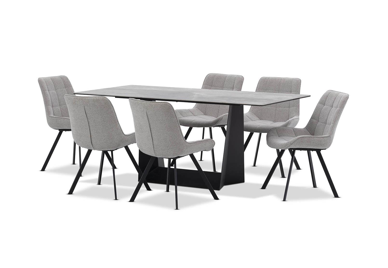 MILAS - 7 Piece Dining Suite with Arabella Dining Chairs MILAS