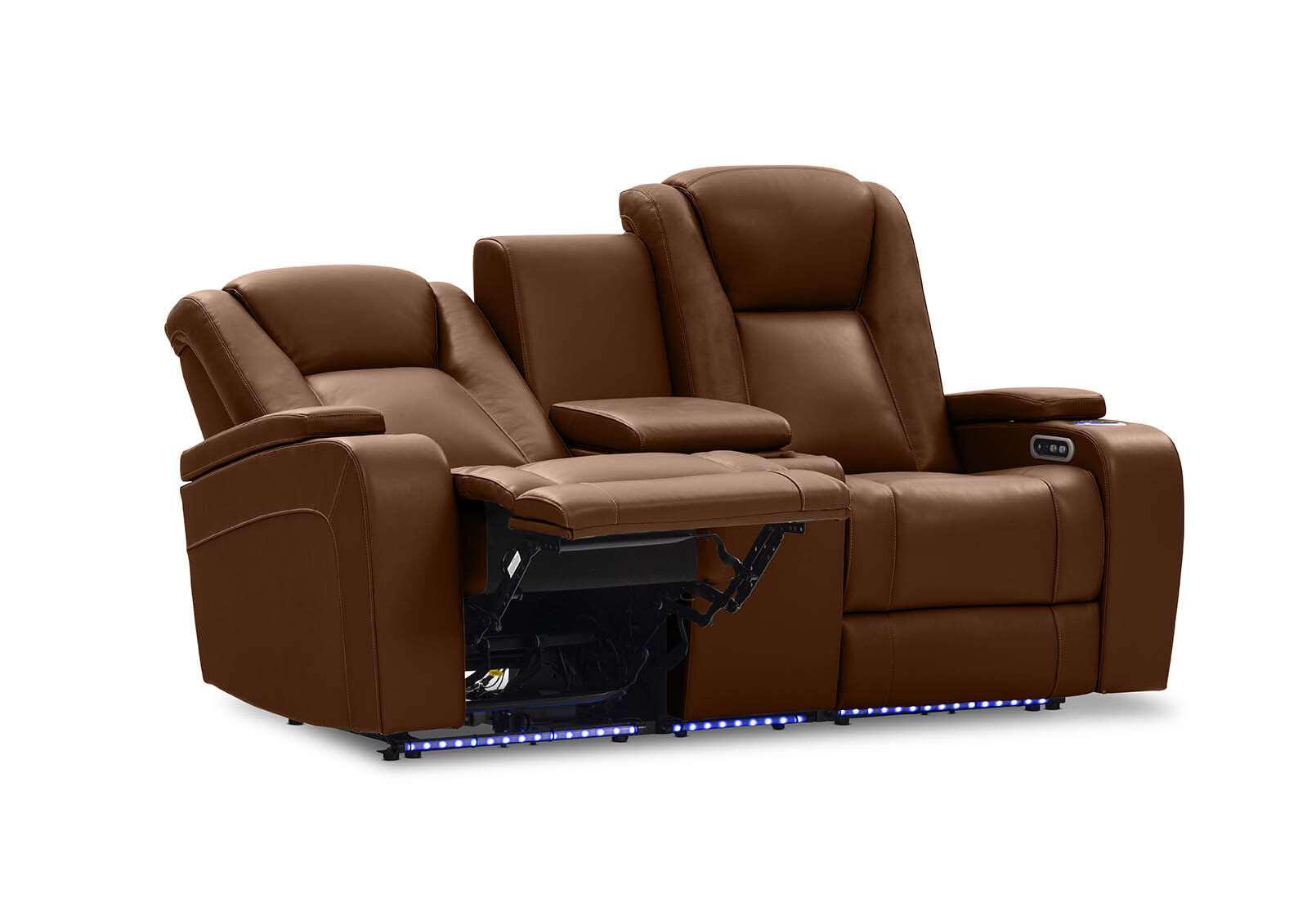 SENTINAL MK2 LEATHER - 2 Seater with 2 Electric Recliners and Console SENTINAL MK2 LEATHER
