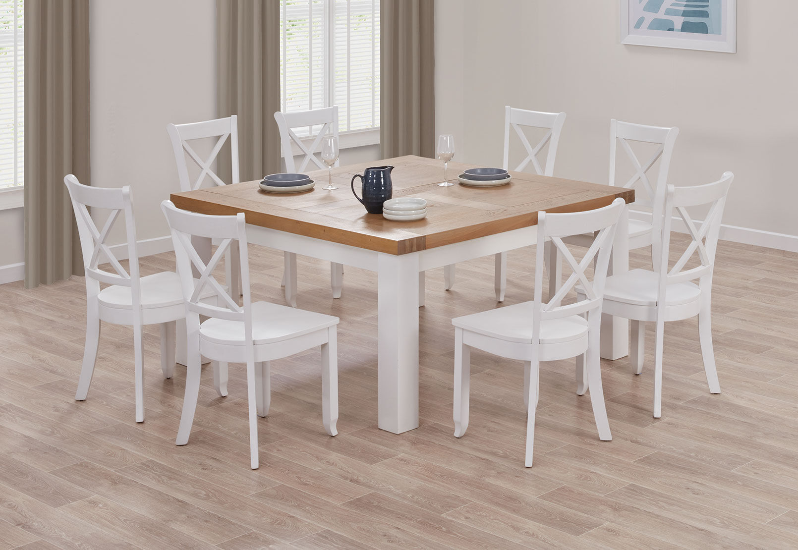 NORMANDY - 9 Piece Dining Suite with Clouds Dining Chairs. NORMANDY