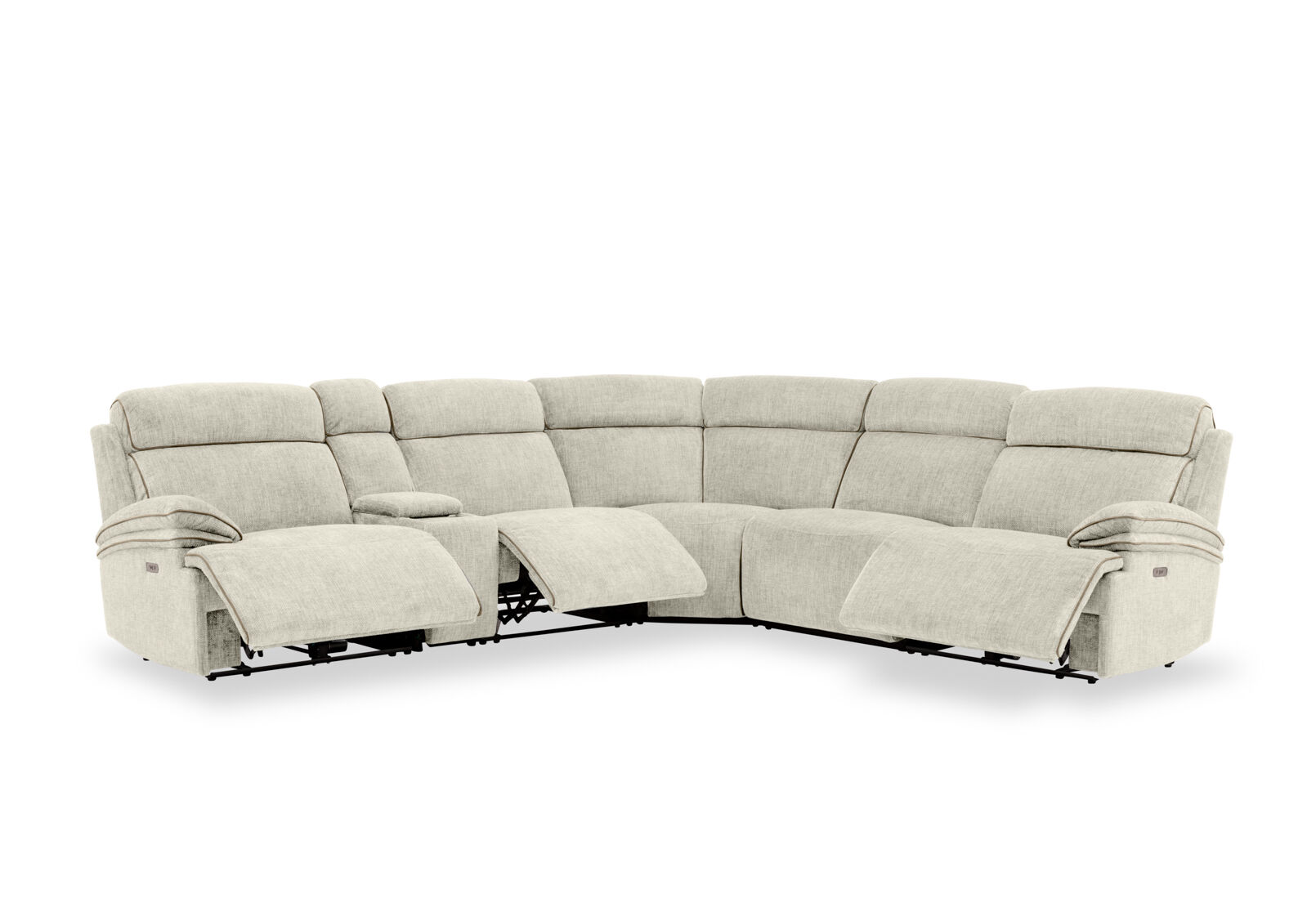 SEYMOUR FABRIC - 5 Seater Corner Lounge with LHF Console SEYMOUR FABRIC
