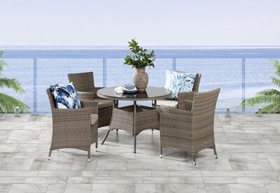 BARBOSA - 5 Piece Round Outdoor Dining Setting.