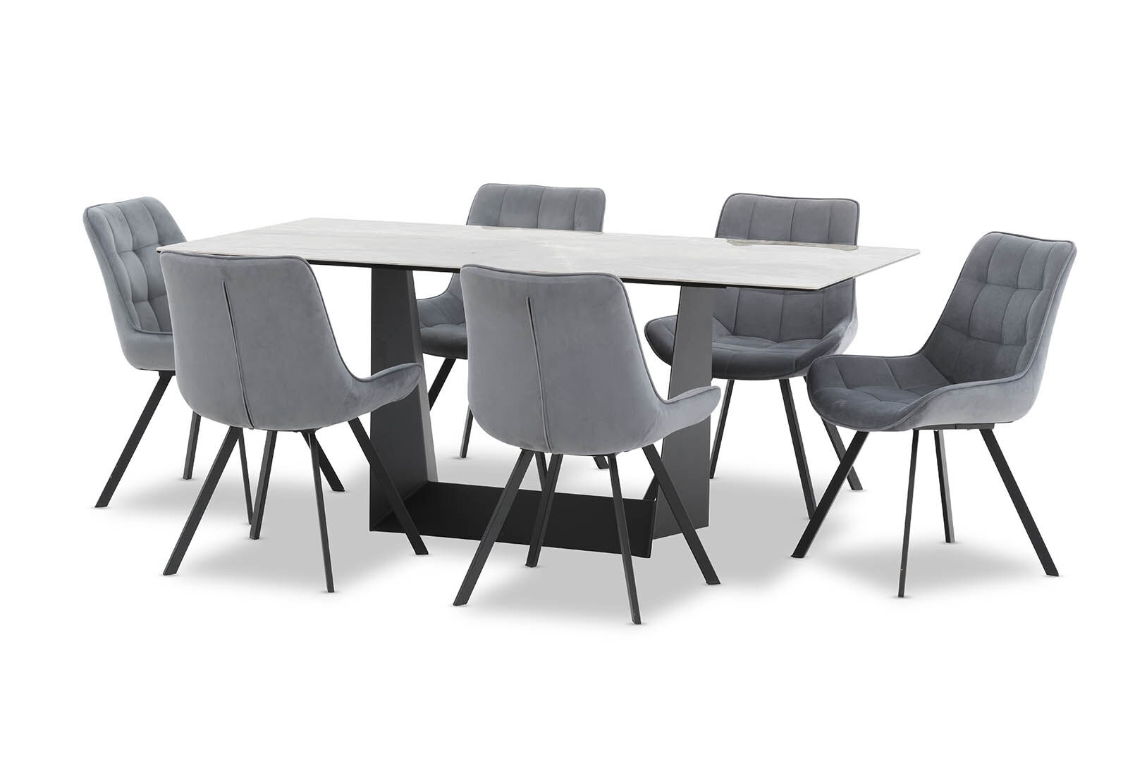 MILAS - 7 Piece Dining Suite with Blaze Dining Chairs MILAS
